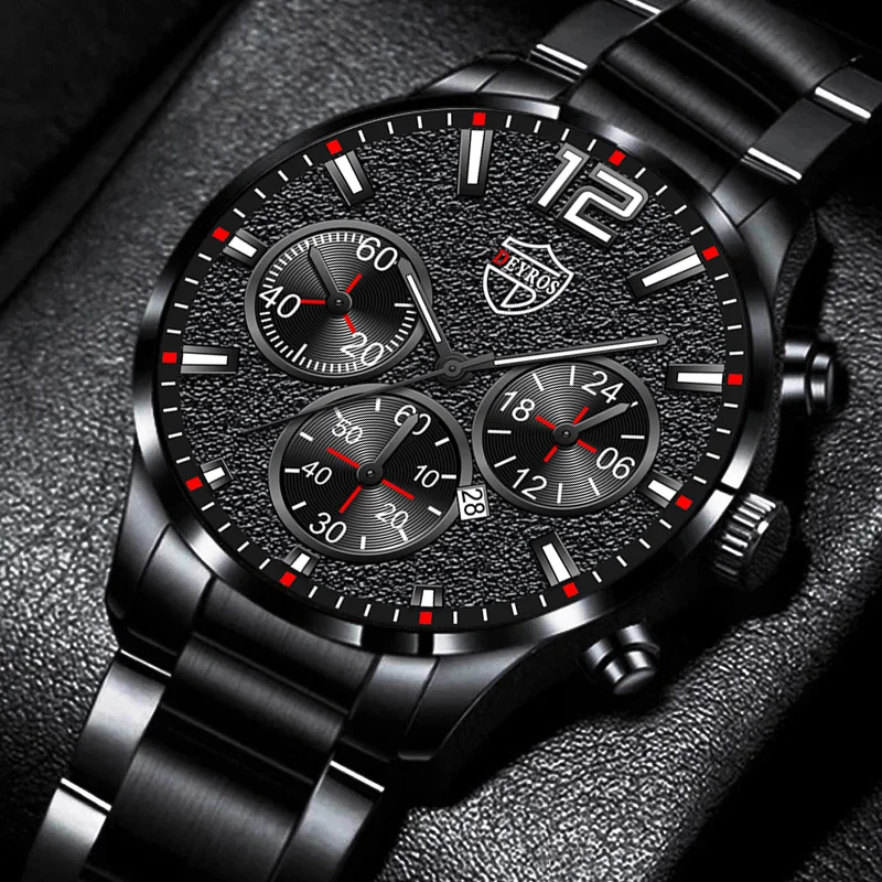 

Fashion Mens Sports Watches for Men Business Calendar Luminous Clock Luxury Man Stainless Steel Quartz Wrist Watch часы мужские