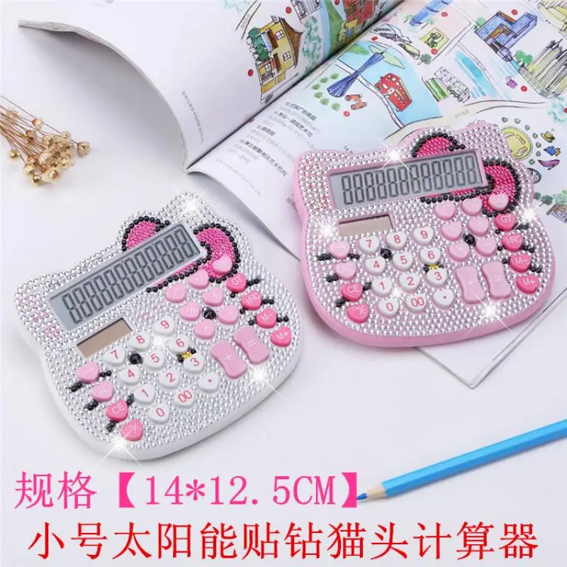 2022 новый милый Sanrioed Hello Kitty аниме мультфильм Кристалл бриллиант калькулятор