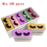wholesale 3d mink false eyelashes 103050100pcs mink lashes natural long thick fake eyelashes extension makeup lashes cilios