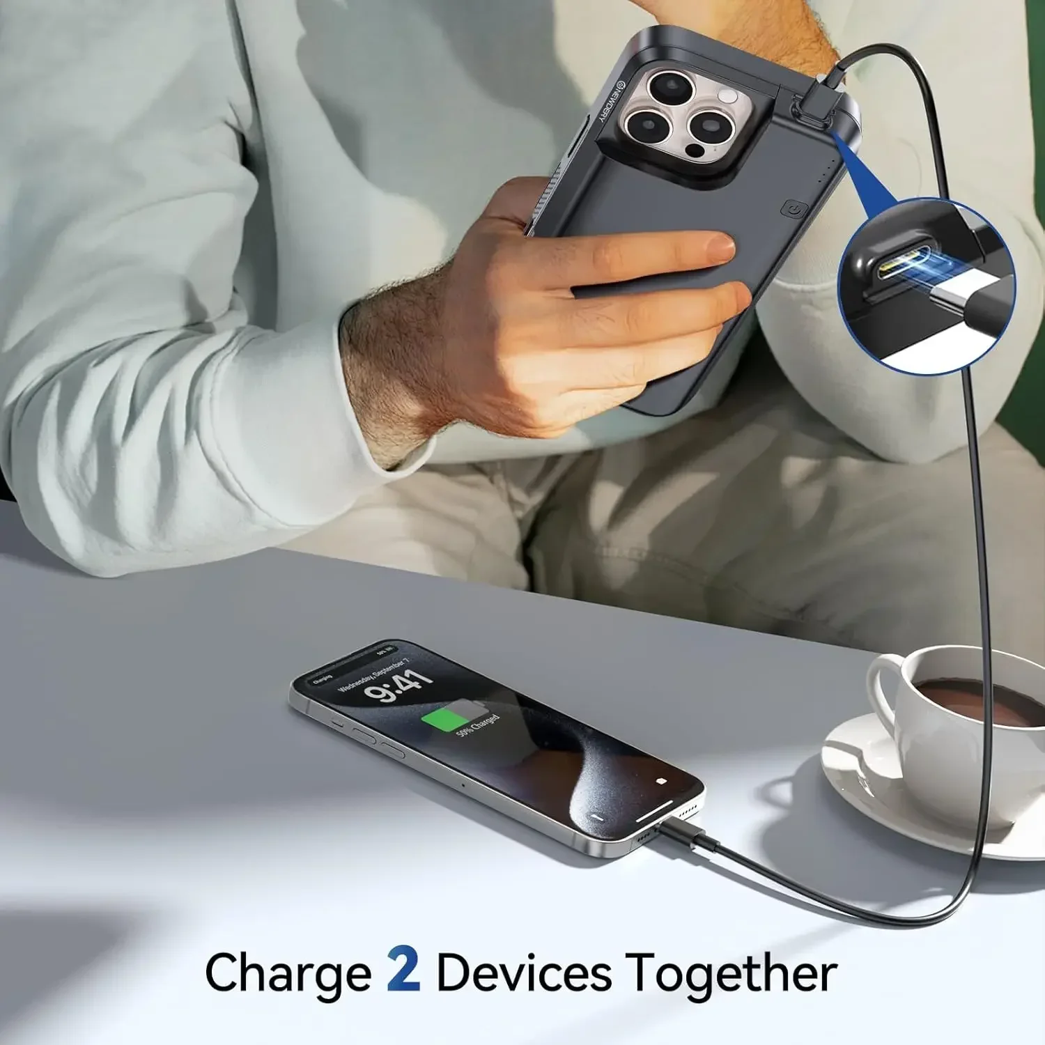 Чехол-аккумулятор для iPhone 16 Pro Max/16 Pro/16 Plus/iPhone16 портативный аккумуляторный чехол