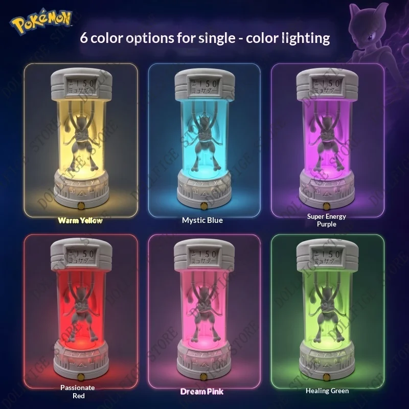 Фото Капсула для сна Pokemon Mewtwo с ночником, аниме-фигурка, многоцветная, на USB-питании, декор для рабочего стола, для коллекционеров аниме №3