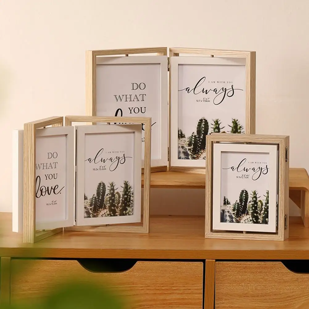 Рамка для фотографий Вертикальная вращающаяся двойная фоторамка с плексигласом