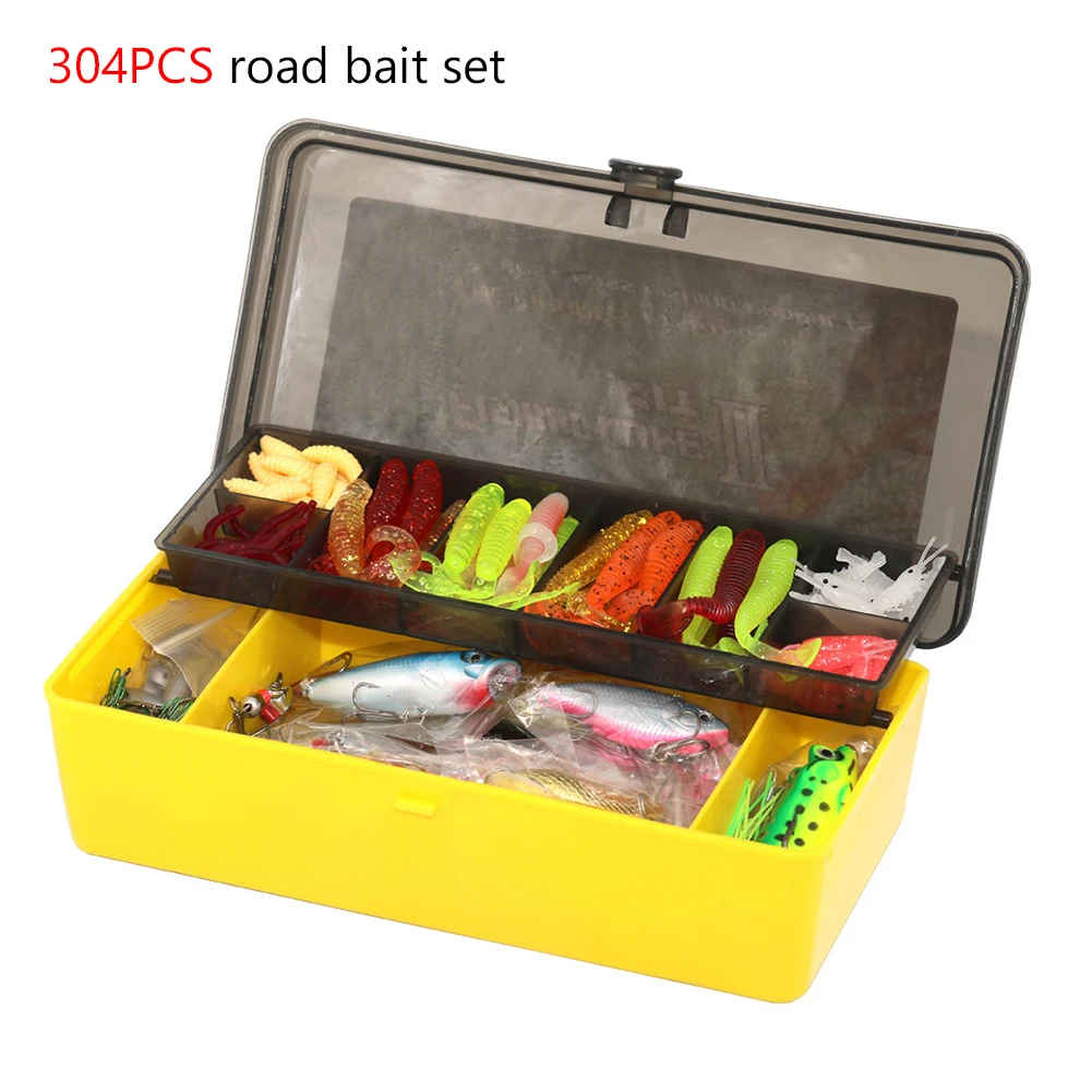 

304Pcs Assorted Fishing Lure Kits Wobbler Crankbait Swimbait Minnow Sinker Weights Jig Head Fishing Hook Tackle Accessories