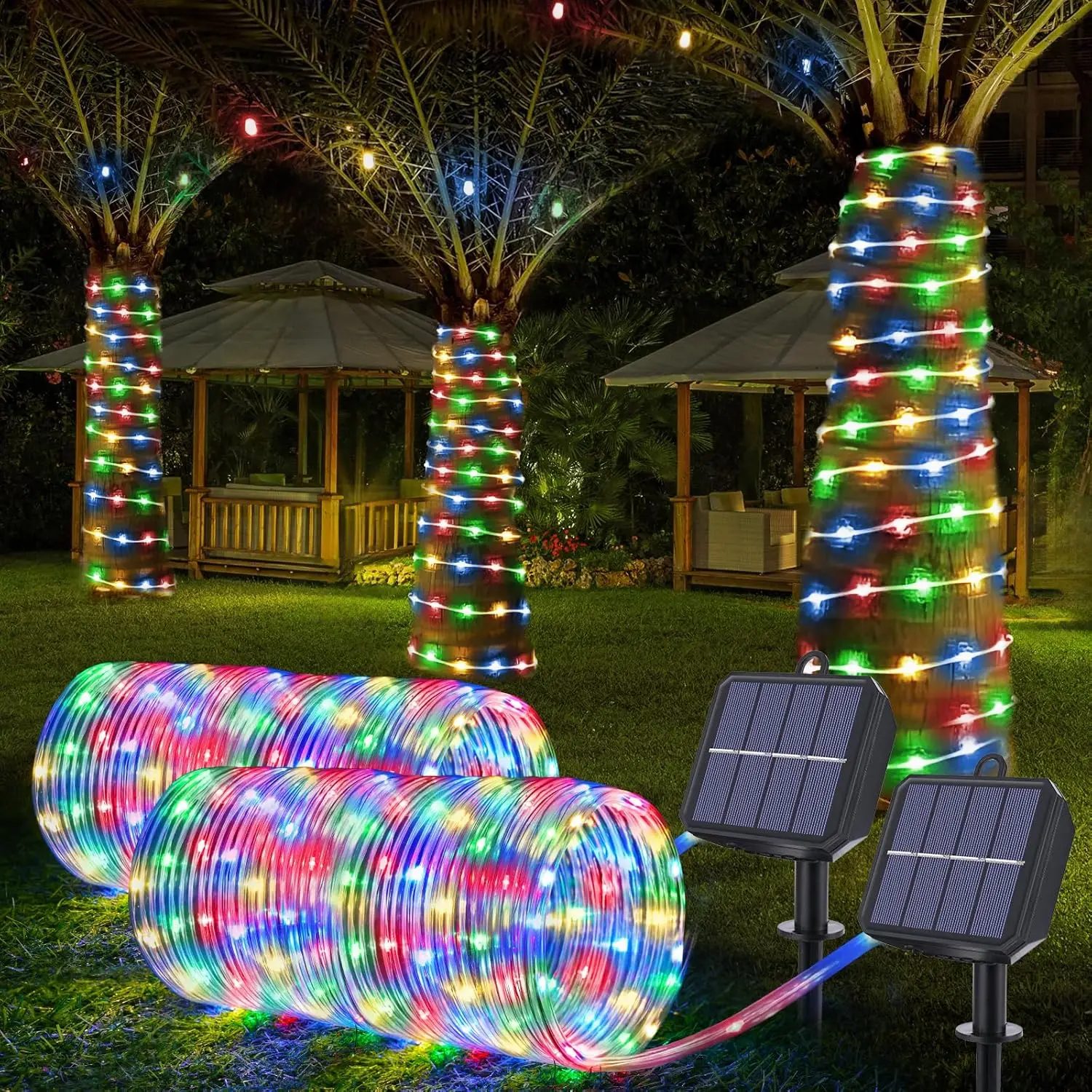 

Солнечные веревочные фонари, 100 светодиодов, 12 метров