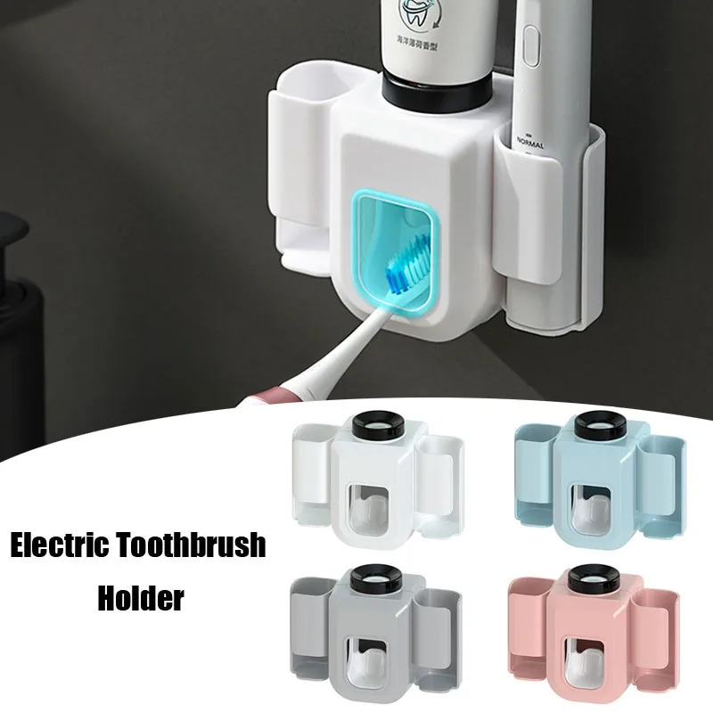

Держатель для электрической зубной щетки, настенный органайзер с двумя отверстиями, подставка для зубных щеток, аксессуары для ванной комнаты