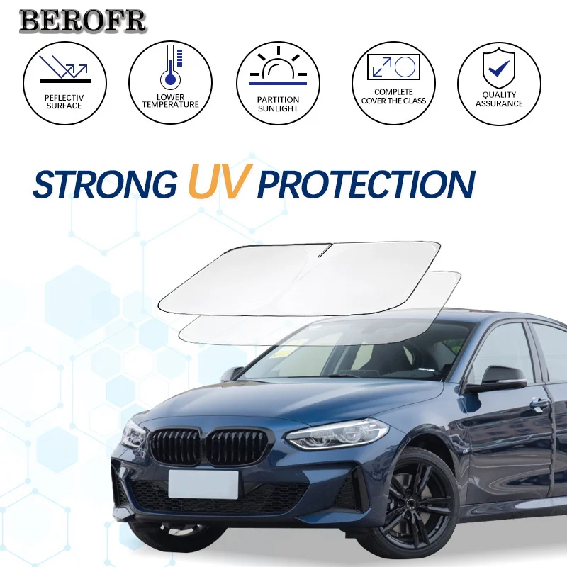 Фото Солнцезащитный козырек для BMW 1 серии F20 F21 F40 F52 E82, складной, защищает от УФ-лучей, сохраняет прохладу в салоне автомобиля №1
