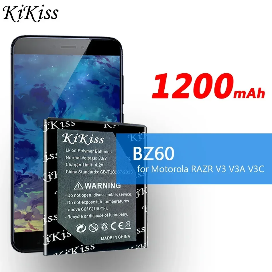 KiKiss Battery BZ60 BZ 60 For MOTOROLA RAZR V3 V3A V3C V3I V3M V3T V3XX V6 Powerful Batterij