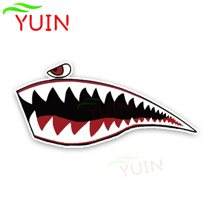

YUIN Lovely Sharks The Mouth Cartoon Colored Car Sticker Creative High Quality PVC Graphic Decoration Waterproof Decal 15*7cm