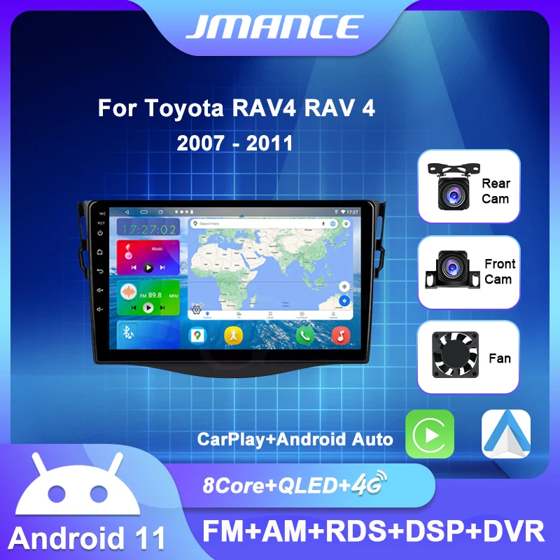 

Автомобильный радиоприемник JMANCE для Toyota RAV4 RAV 4 2007-2011, стерео, мультимедийный видеоплеер, навигация GPS, Apple Carplay, Android, авто