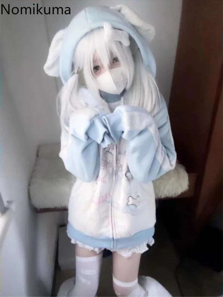 Зимняя одежда женские толстовки пальто 2024 Ropa Mujer милые с капюшоном в стиле аниме