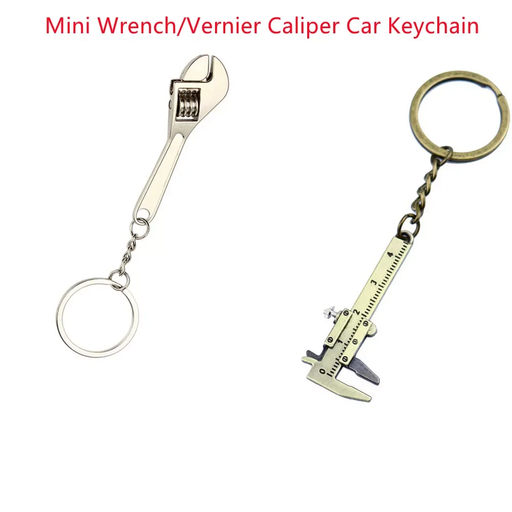 

1pcs Car Keychain Car Fashionable Creative Metal Wrench Keychain Portable Mini Vernier Caliper 0-40mm Measuring Tool Car Accesso