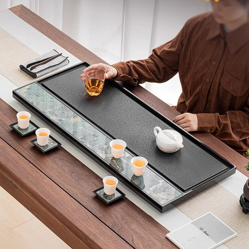 Drainage Kitchen Tea Tray Serving Luxury Marble Table Office Drip Chinese Afeteria Snack Plateau Home Decorationgs