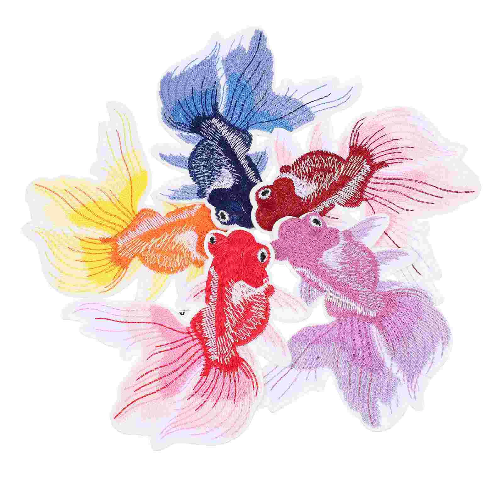 

Patch Applique Clothing Sewing Clothes Goldfish Animal Stickerembroidered Embroideryappliance Jacket Repair Decorative Iron