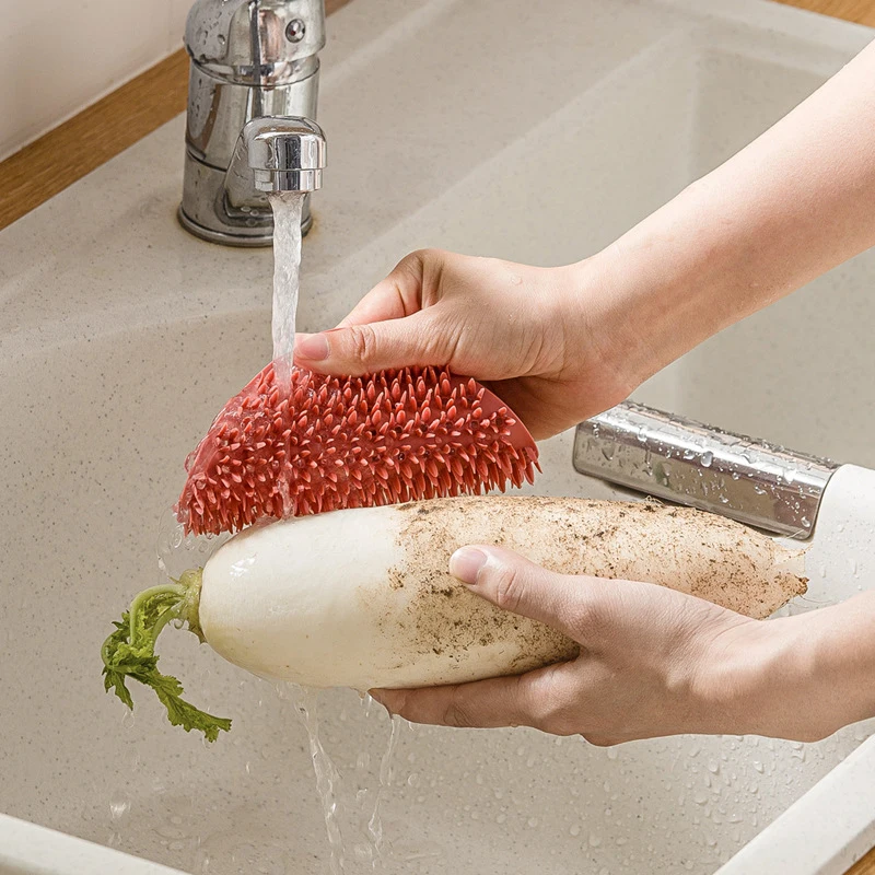

1Pcs Silicone Dishwashing Brush Kitchen Degreasing Household Multifunctional Scouring Pad Fruit And Vegetable Cleaning Brush