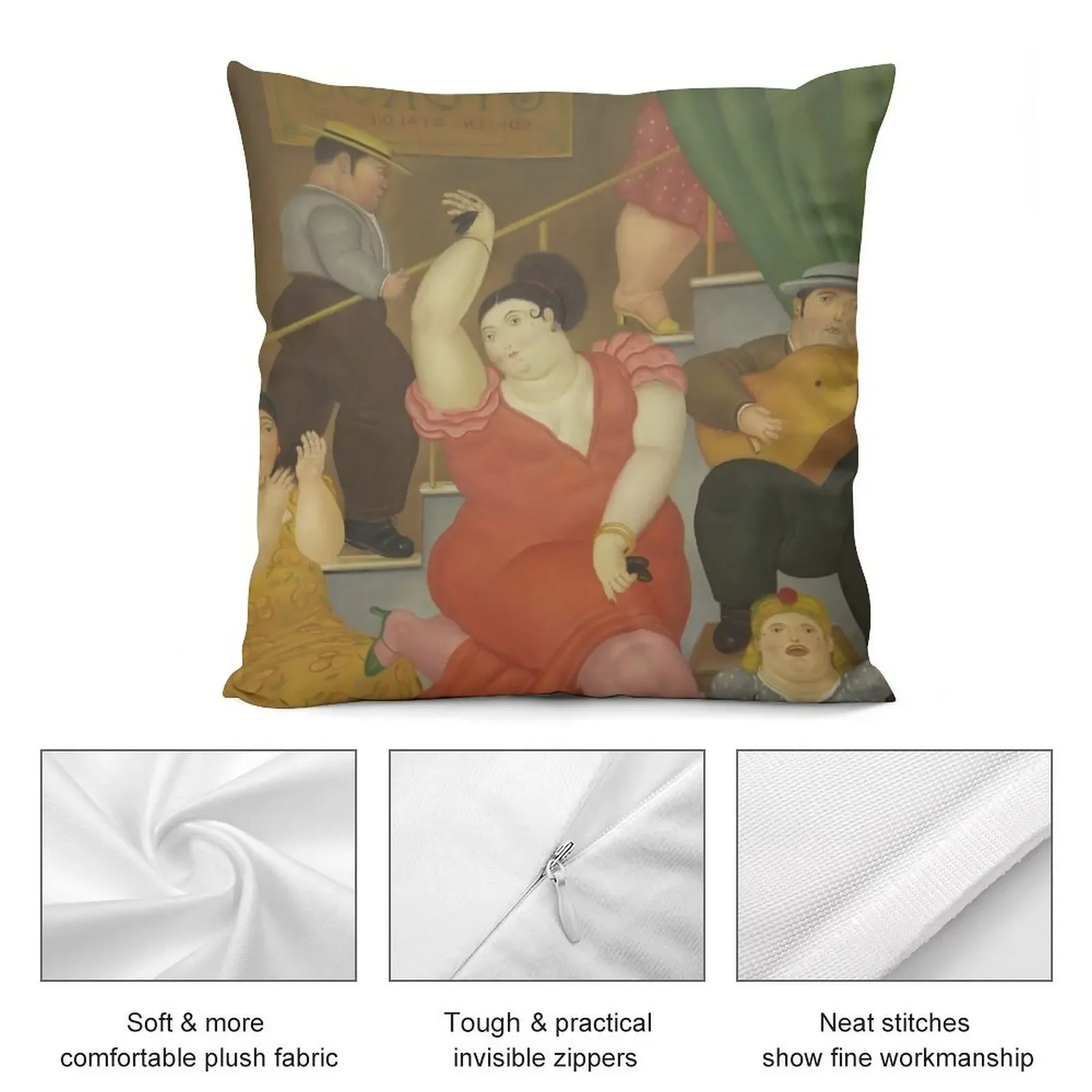 Fernando Botero - Tablao Flamenco Выставочный плакат Подушка для сна Чехлы подушек Роскошная