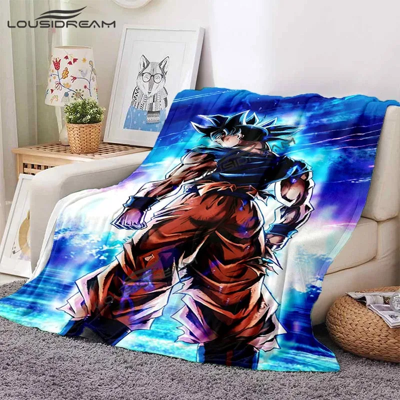 Manta de franela de lino de Goku para niños, funda de sofá de sábana de dibujos animados HD, edredón de primavera y otoño, funda de cama doble, regalo de decoración suave