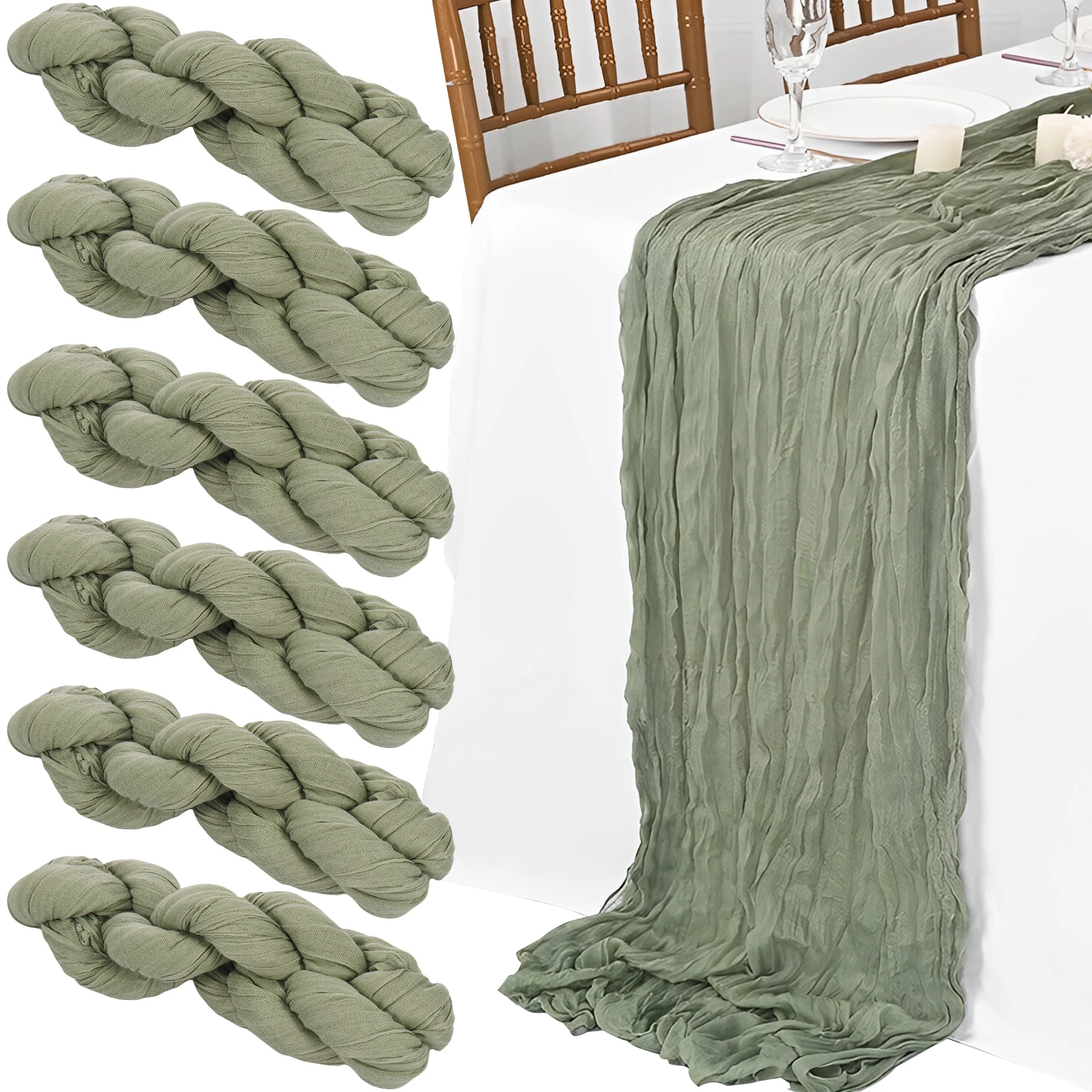 

6 шт. скатерть для стола зеленая скатерть для романтического свадьбы моющаяся многоразовая скатерть из полиэстера скатерть для свадебного стола