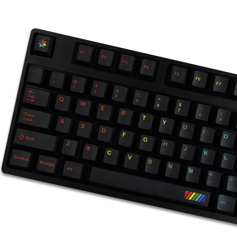 Фото 142 клавиши GMK Midnight Rainbow колпачки для клавиш Cherry Profile PBT сублимационная краска для MX Switch механическая клавиатура 61/68/87/104 №2