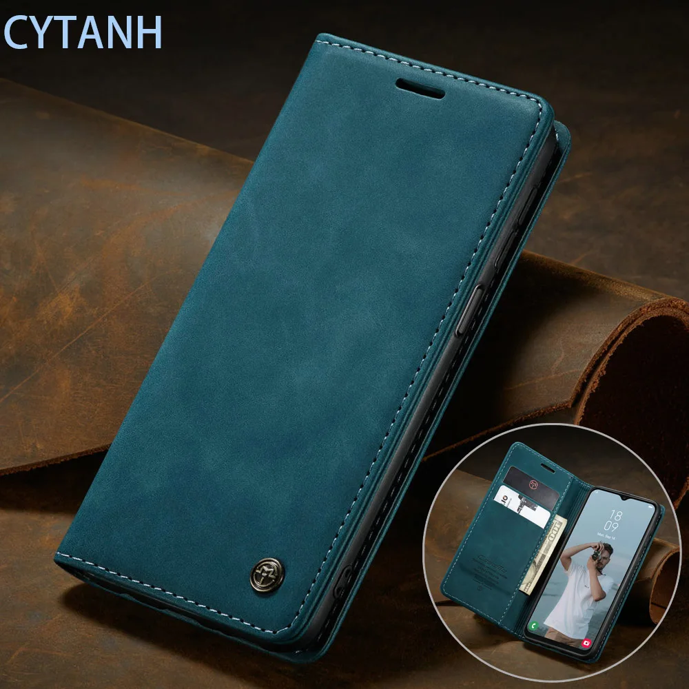 

Full Protection Retro Leather Flip Wallet Case for Huawei P Smart 2021 2019 Y7S Y7A Magnetic Slim Cover Card Holder Anti-Drop