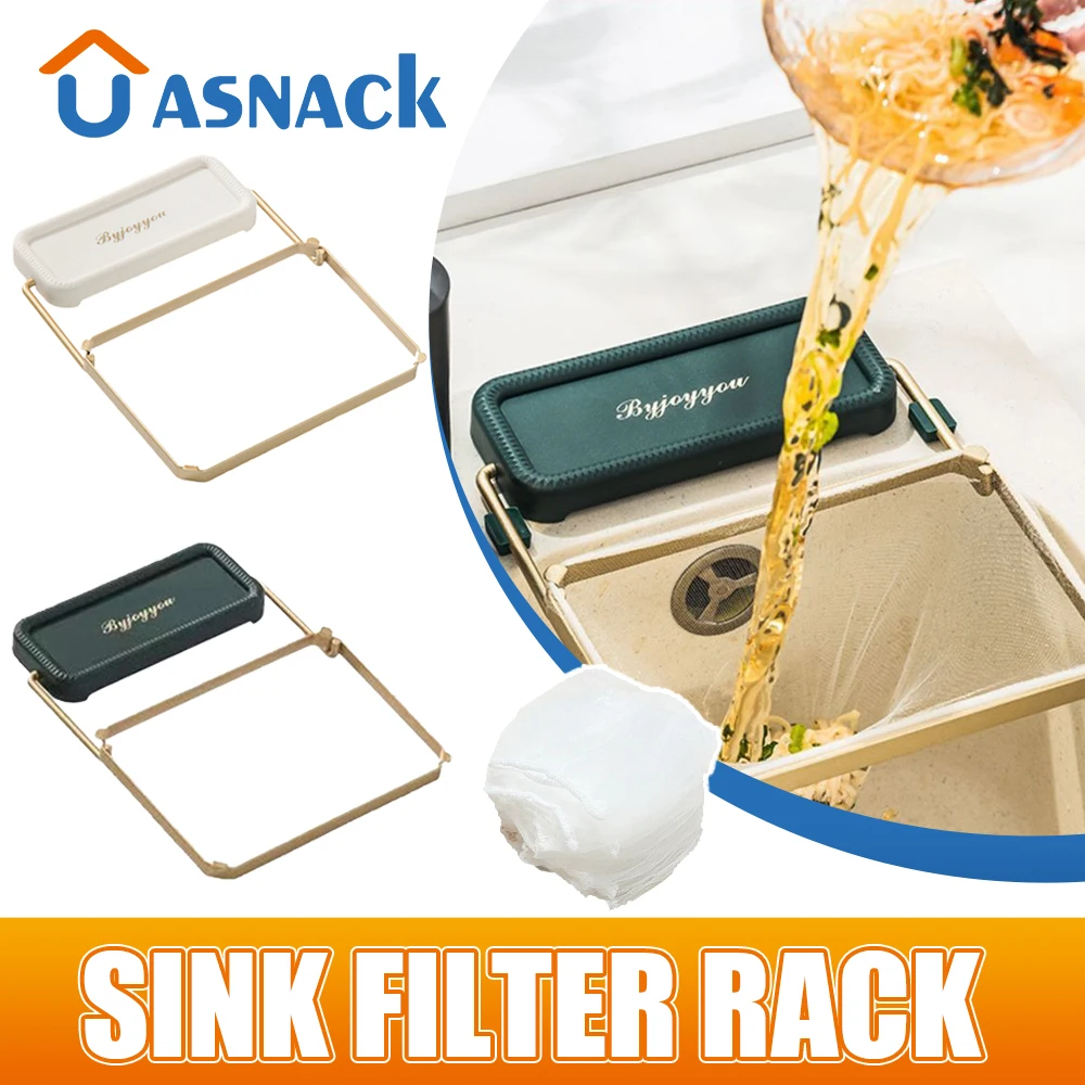 

Sink Filter Rack Kitchen Foldable Sink Strainer Mesh Bag Stand Waste Garbage Net Shelf Anti-Clogging Disposable Garbage Mesh Bag
