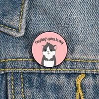 bubu the guinea pig everythings going to be ok pin custom funny brooches shirt lapel bag cute badge gift for lover girl friends