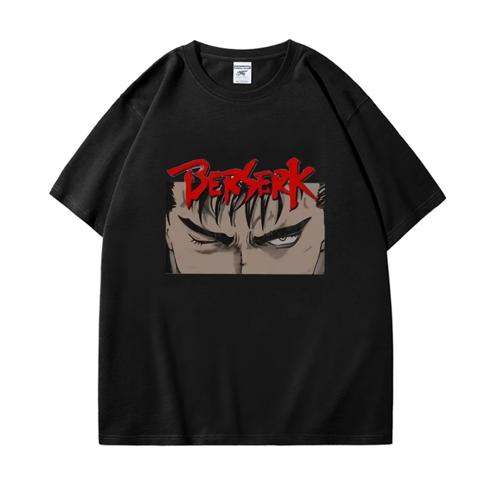 

Men's T Shirt Cool Harajuku Anime Berserk Guts Eyes Print T-Shirt Summer Fashion Cotton Short Sleeve Tops Tees Unisex Clothes