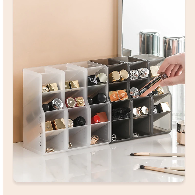 

Lipstick Storage Box Desktop Transparent Storage Boxes Organizer for Separate Small Things Dust-proof Home Box Storage Make Up