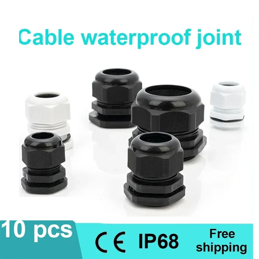 10 шт. водонепроницаемый кабельный сальник PG7 PG9 PG13.5 PG16 PG11 черный пластиковый