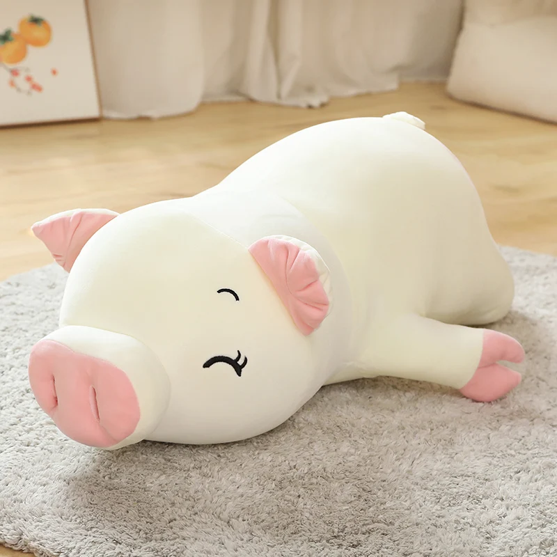 

40/50cm Stuffed Lying Plush Pig Toy Animal Soft Plushie Squishy Pillow for Kids Baby Gift