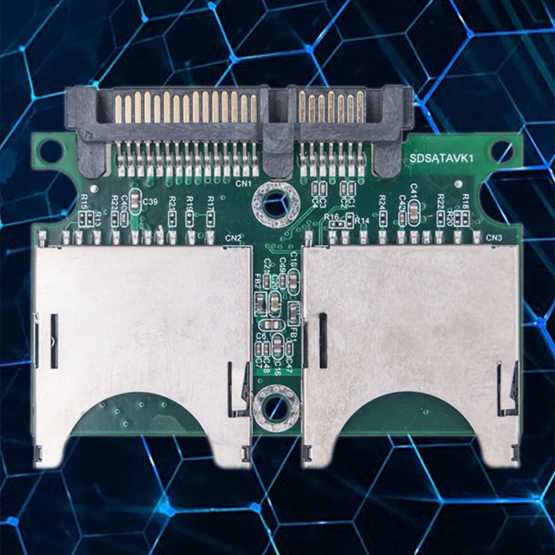 Двойной преобразователь SD на SATA 15 контактов + 7 последовательную карту адаптера