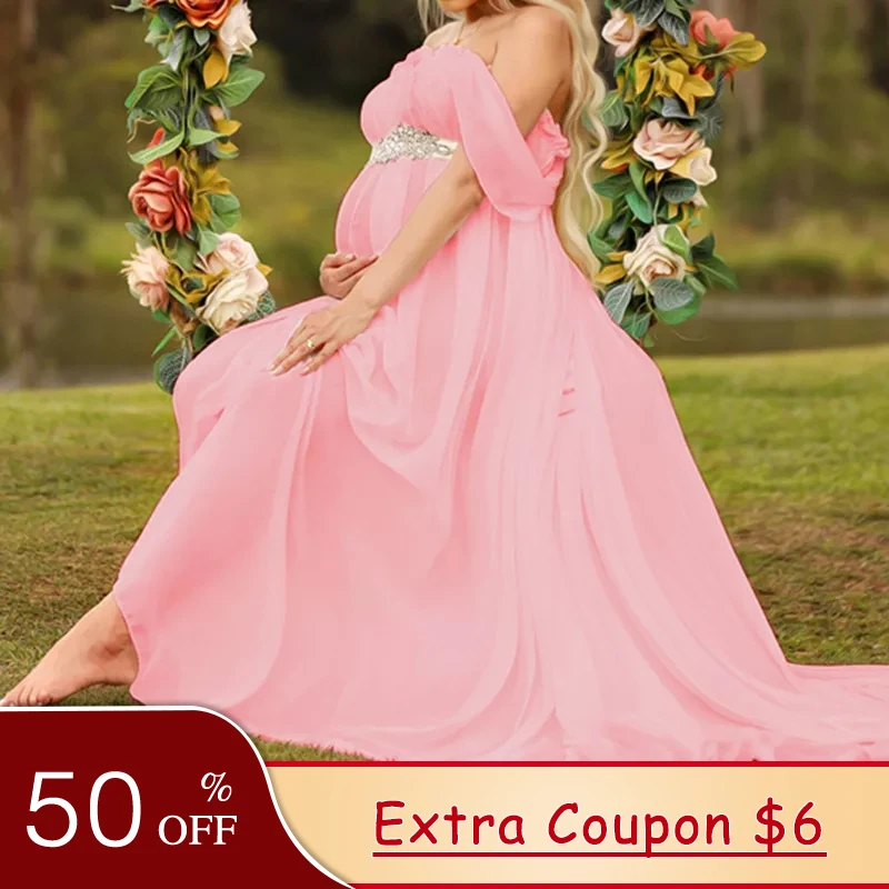 

Летнее платье для беременных женщин 2023 фотосессия фотография с коротким рукавом со шлейфом Одежда для беременных фотокостюм для беременных