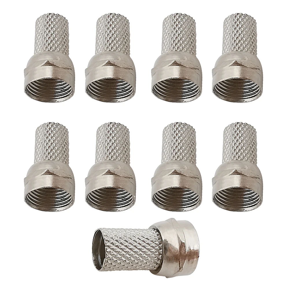 

100Pcs F-type Plug RG6 Coaxial Cable Connector 75-5 Twist On for TV Satellite Antenna Coax Cable