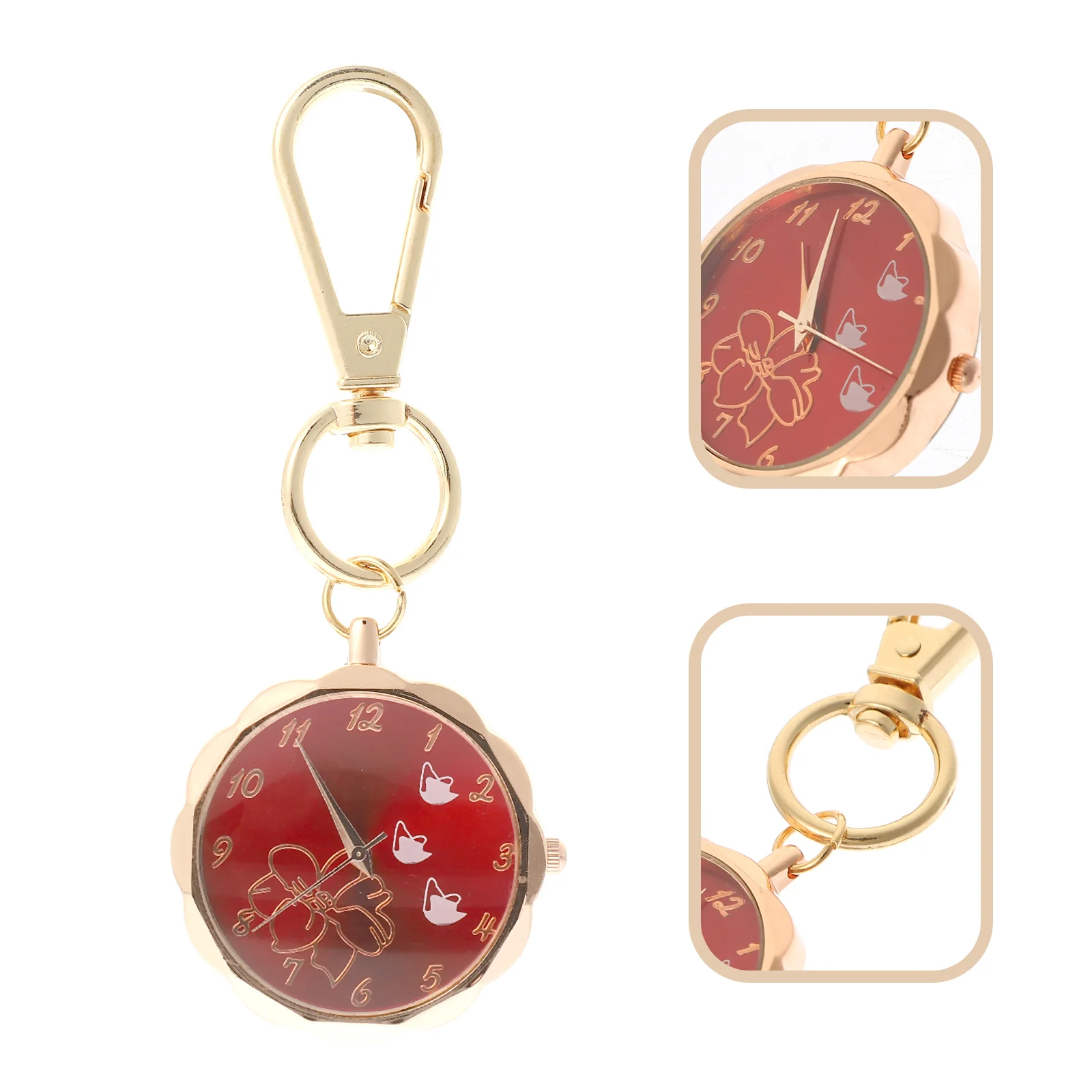 

Watch Pocket Keychain Clip Nurse Fob Hanging Key Brooch Watches Backpack Nurses Ring Chain Decorative Lapel Alloy Second Hand
