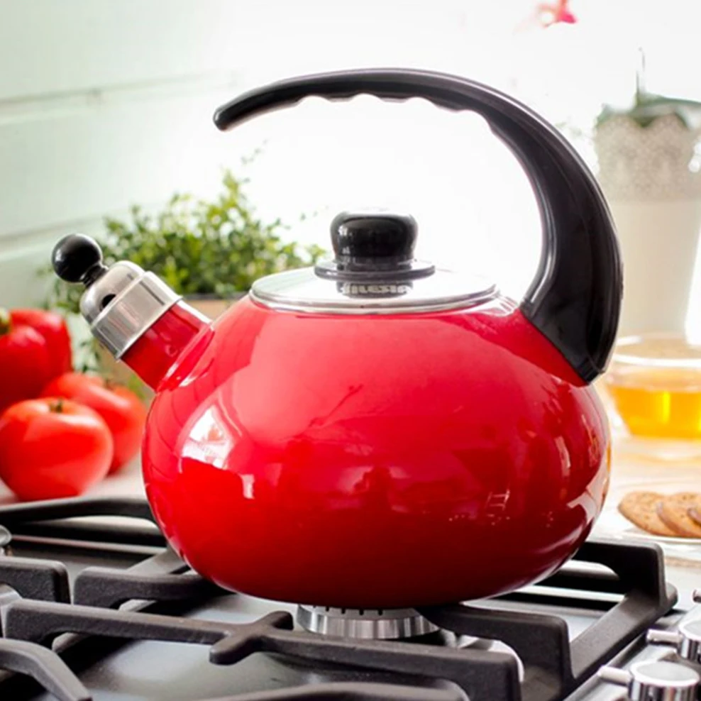 

Large-Capacity Enamel Whistling Kettle Boiling Water Kettle For Gas Induction Cooker 2.5L Boiling Teapot