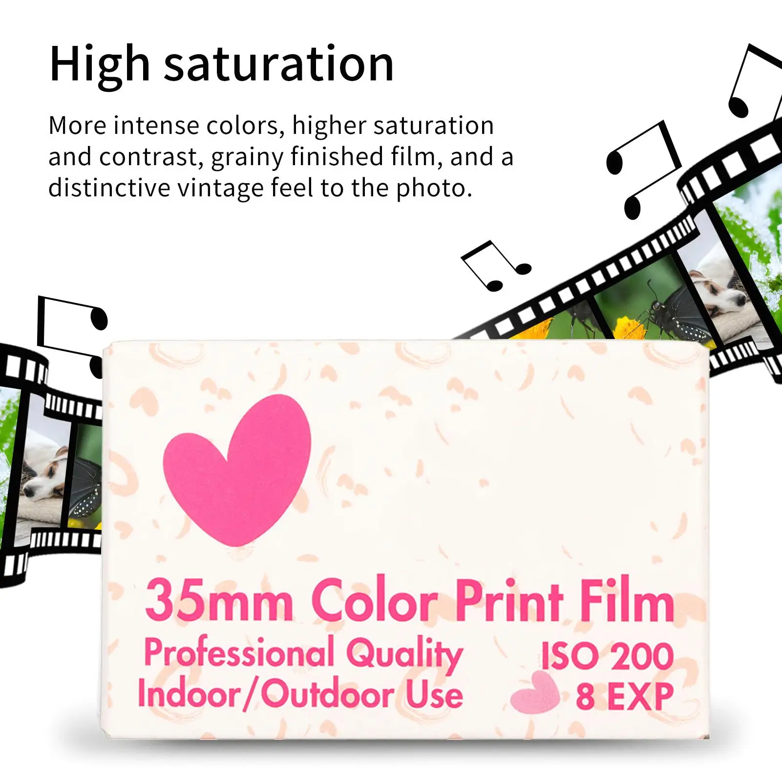 35 мм цветная печатная пленка 8 листов ISO 200 зернистая готовая отрицательная для 135