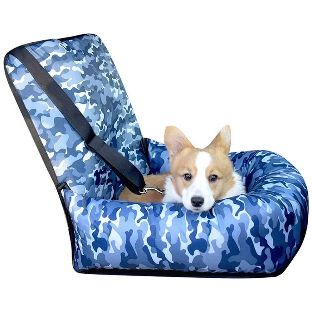 

Portable Car Kennel Camouflage Pet Travel Car Seat Small and Medium-sized Dog Kennel Cushion Pet Booster Pet Supplies