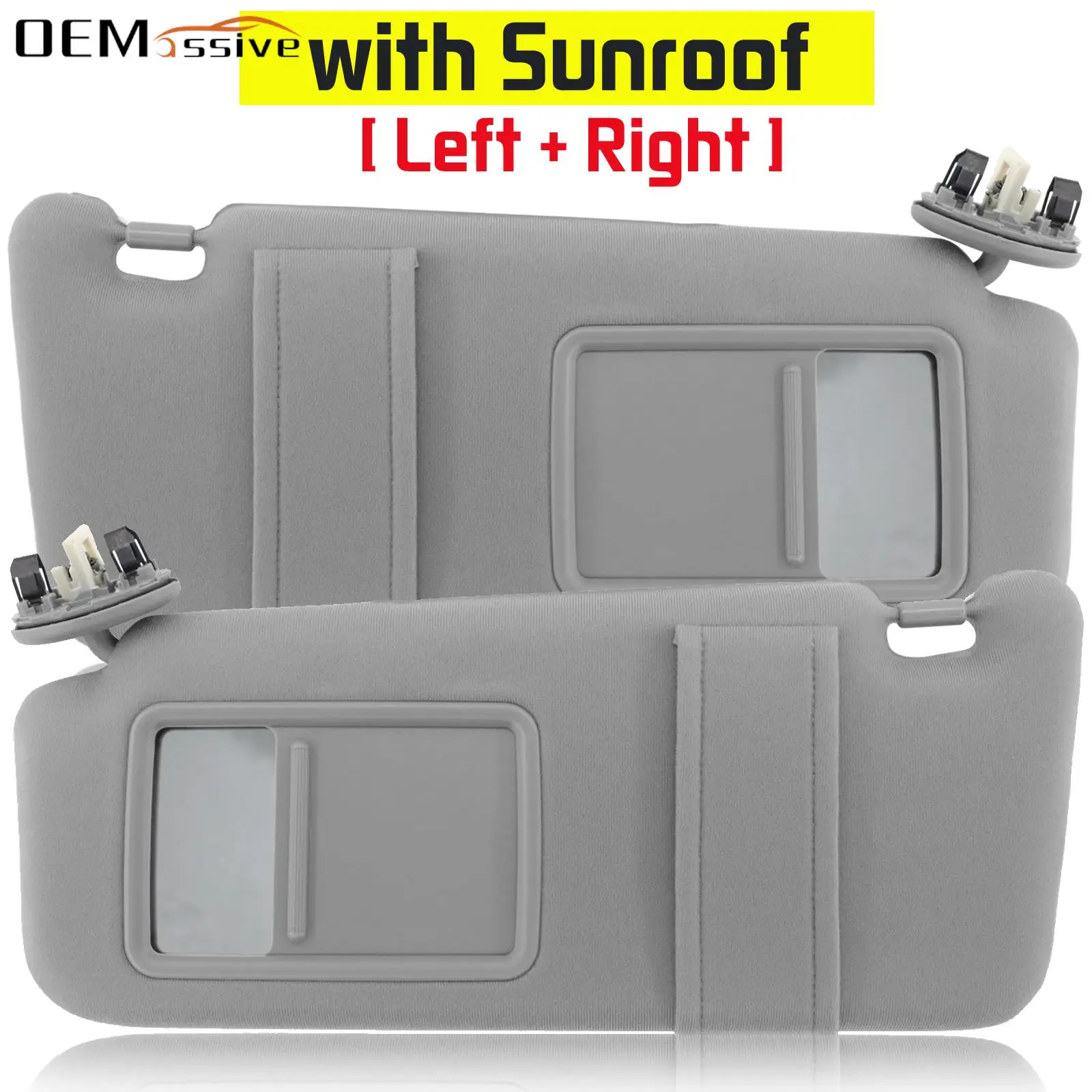 

Car LEFT RIGHT Sun Visor For Toyota Camry 2007 2008 2009 2010 2011 WITH Sunroof Gray Grey Sunshade Cover Shade Sunvisor Aurion 1