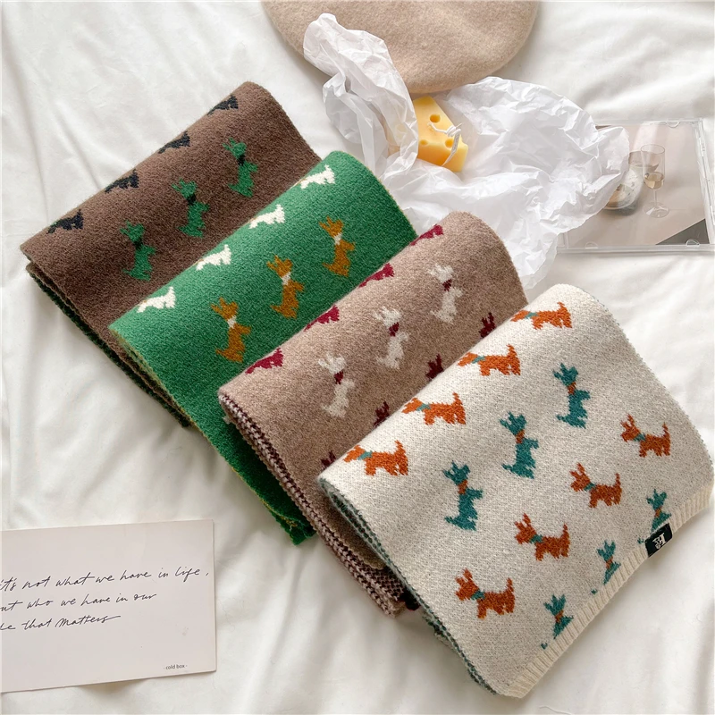 

Модная однотонная женская зимняя теплая шерстяная пряжа 2022, шаль в виде животного, женский шейный платок, новый платок Bufanda