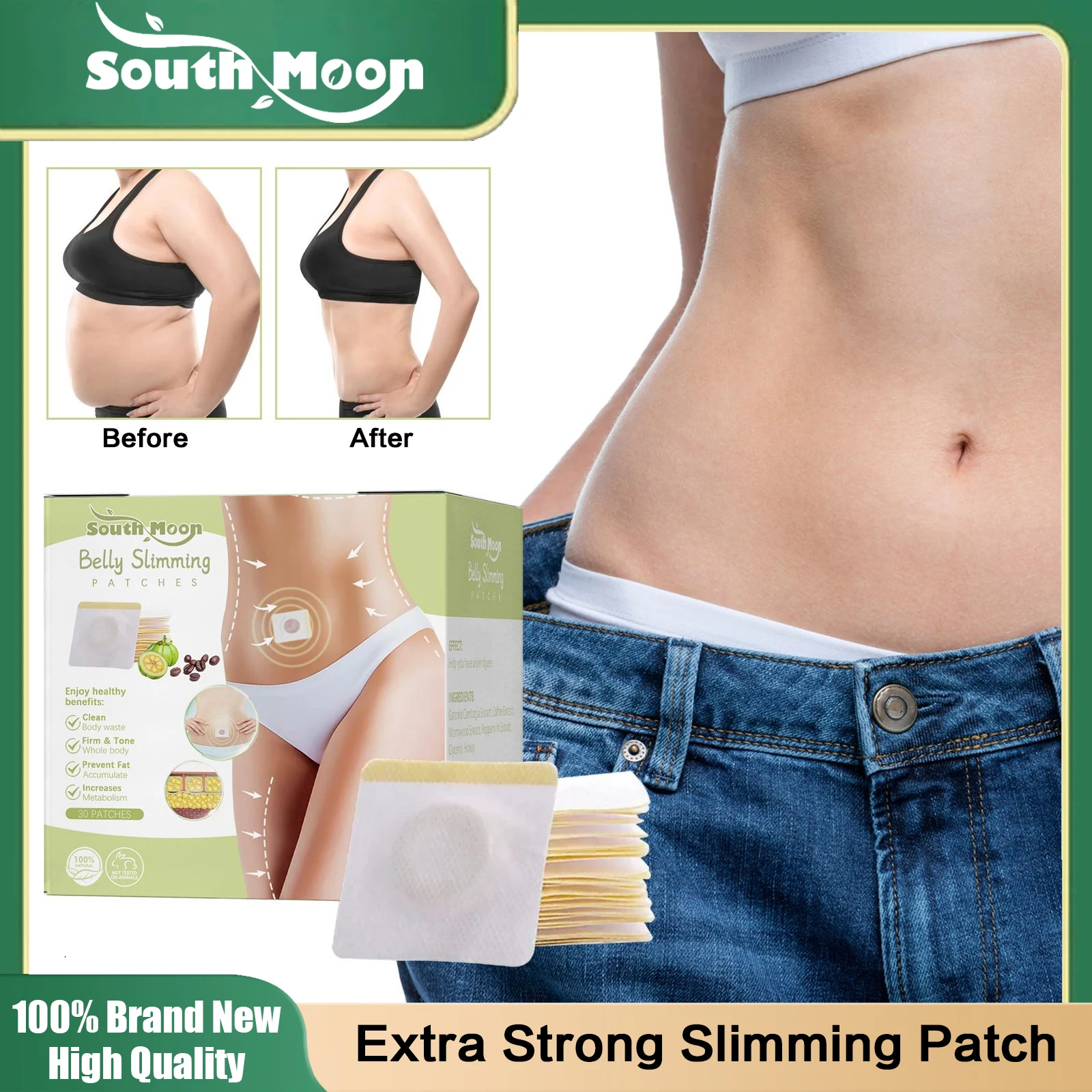 

Extra Strong Slimming Patch Belly Fat Burner Body Sculpting Anti Cellulite Weight Loss Natural Herbal Detox Navel Sticker 30pcs