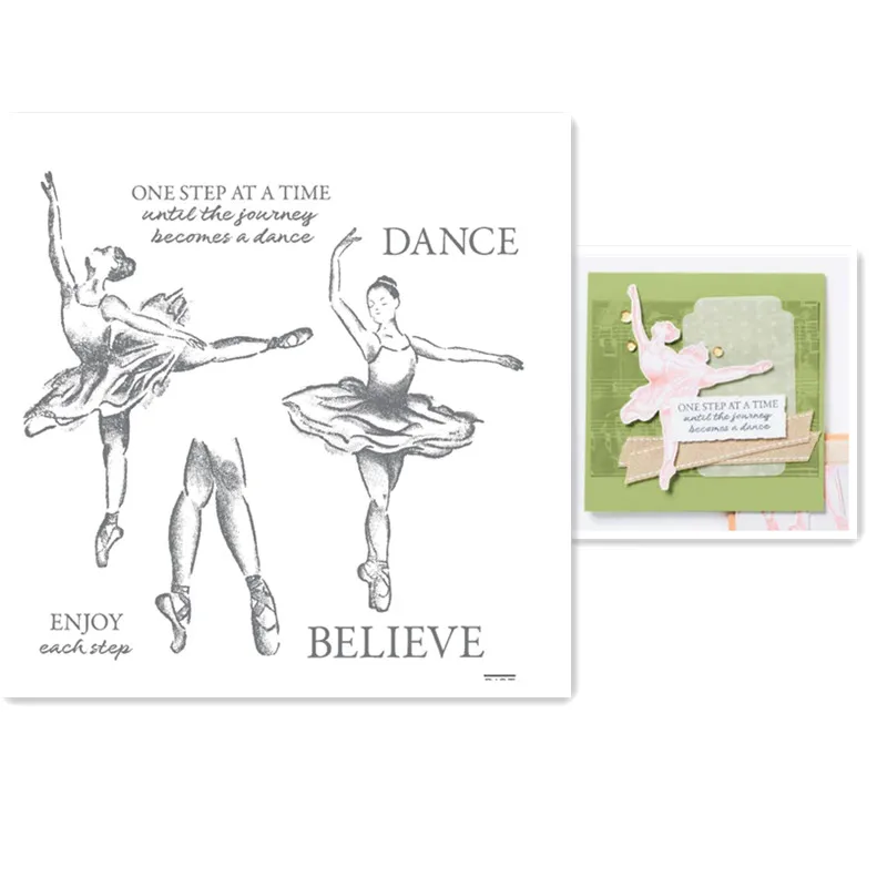 

BALLET BEAUTY Metal Cutting Dies And Rubber Stamps For Scrapbooking Making Embossing Card Crafts Stencil Template DIY New 2023