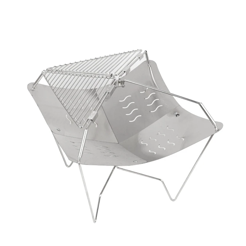 

CLS Outdoor Folding Fire Station Simple Portable Campfire Barbecue Grill Heating Wood Fire Stove Charcoal Grill