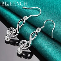 blueench 925 sterling silver music symbol pendant earrings for women engagement wedding party personality fashion charm jewelry