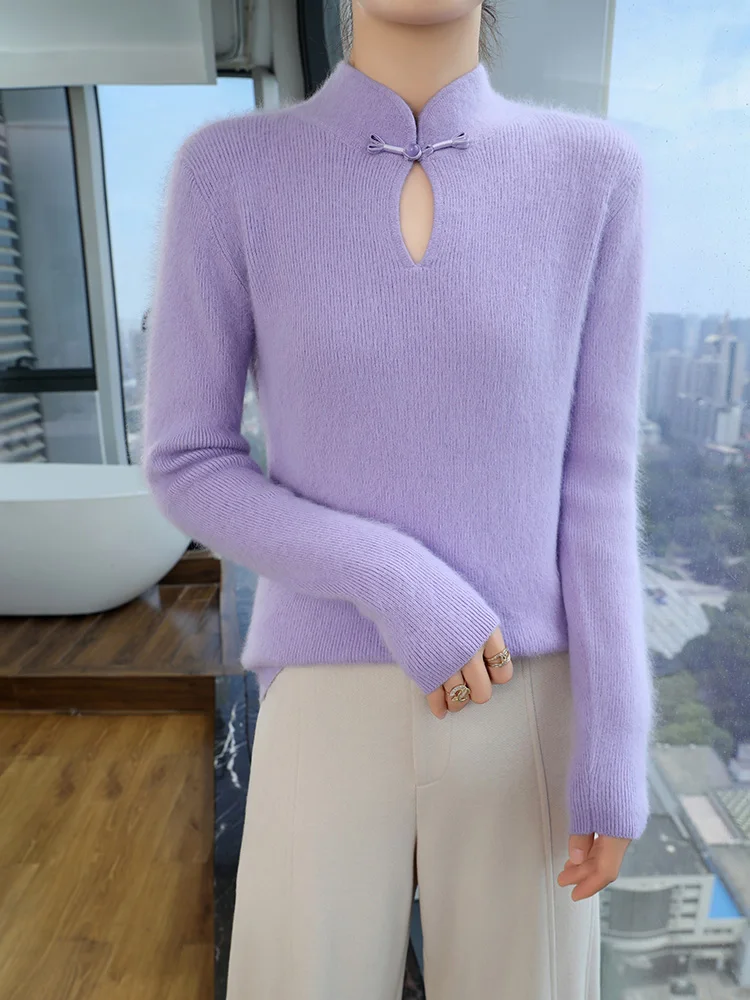 Новинка Осень-Зима Женская одежда 100% норковый кашемировый вязаный пуловер с