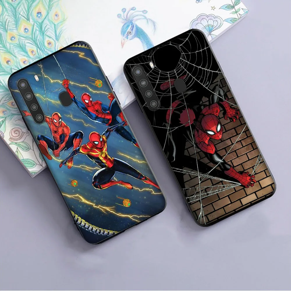 D-11 spider man Cover for Huawei Y5P Y6 Y6S Y6P Y7 Y7A Y8P Y8S Y9 Y9A Y9S Prime Black Phone Case