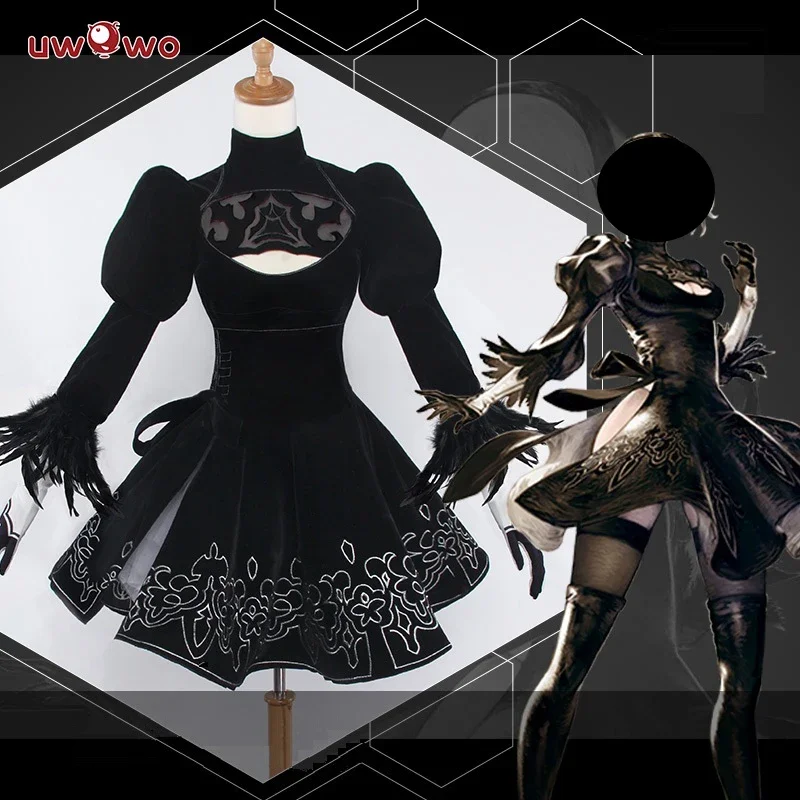 UWOWO Nierr:Automataa Yorhaa 2B Cosplay Game Costume Luxurious No.2 Type B Base New Custom-Made Halloween Costumes