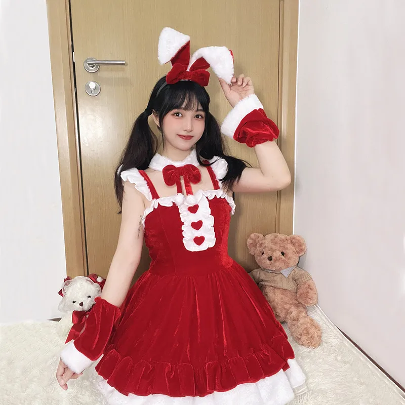 

Костюм для ролевых игр в виде кролика на Хэллоуин, сексуальное рождественское платье, сценическое представление