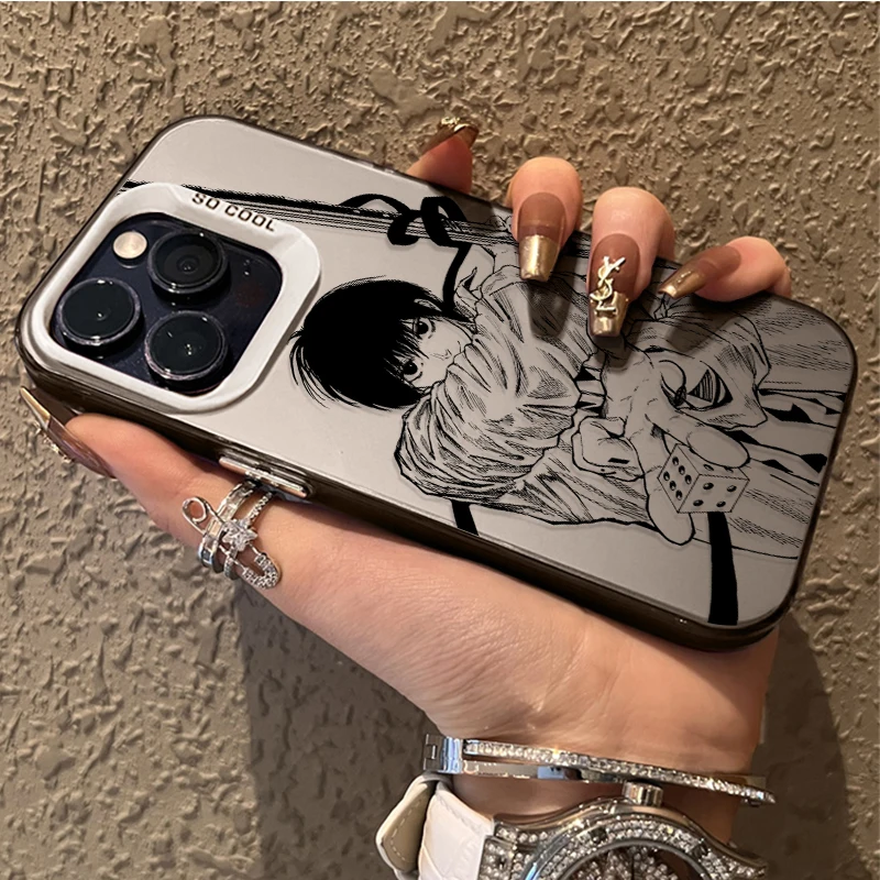 Фото Чехол S-Sakamoto Days Nagumo Dafu Plating для iPhone 17 Air 16 15 11 12 14 13 Pro Max XS X XR Plus 8 7 SE 2020 Противоударный чехол №3
