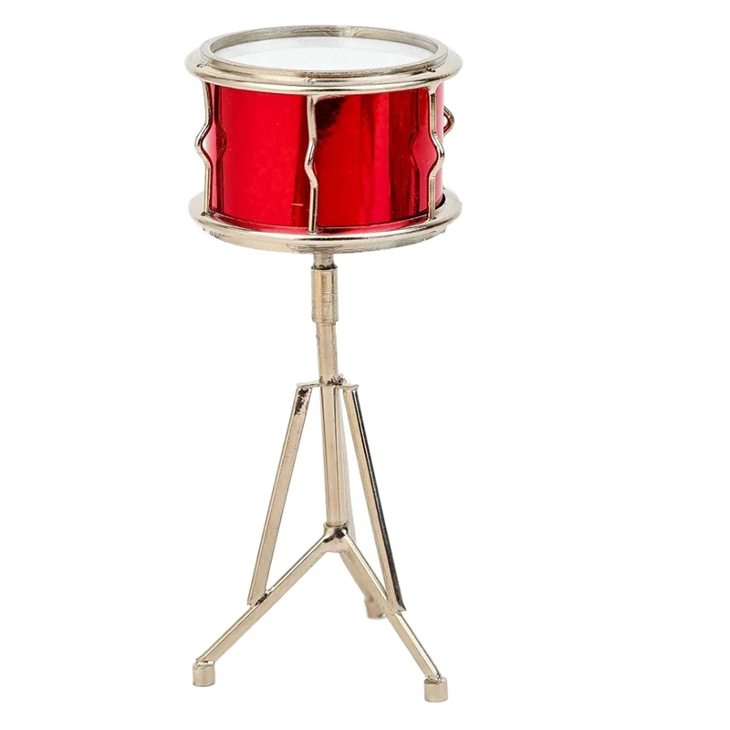 

Miniature Snare Drum With Case Mini Percussion Musical Instrument Mini Snare Drum Miniature Dollhouse Model Ornament