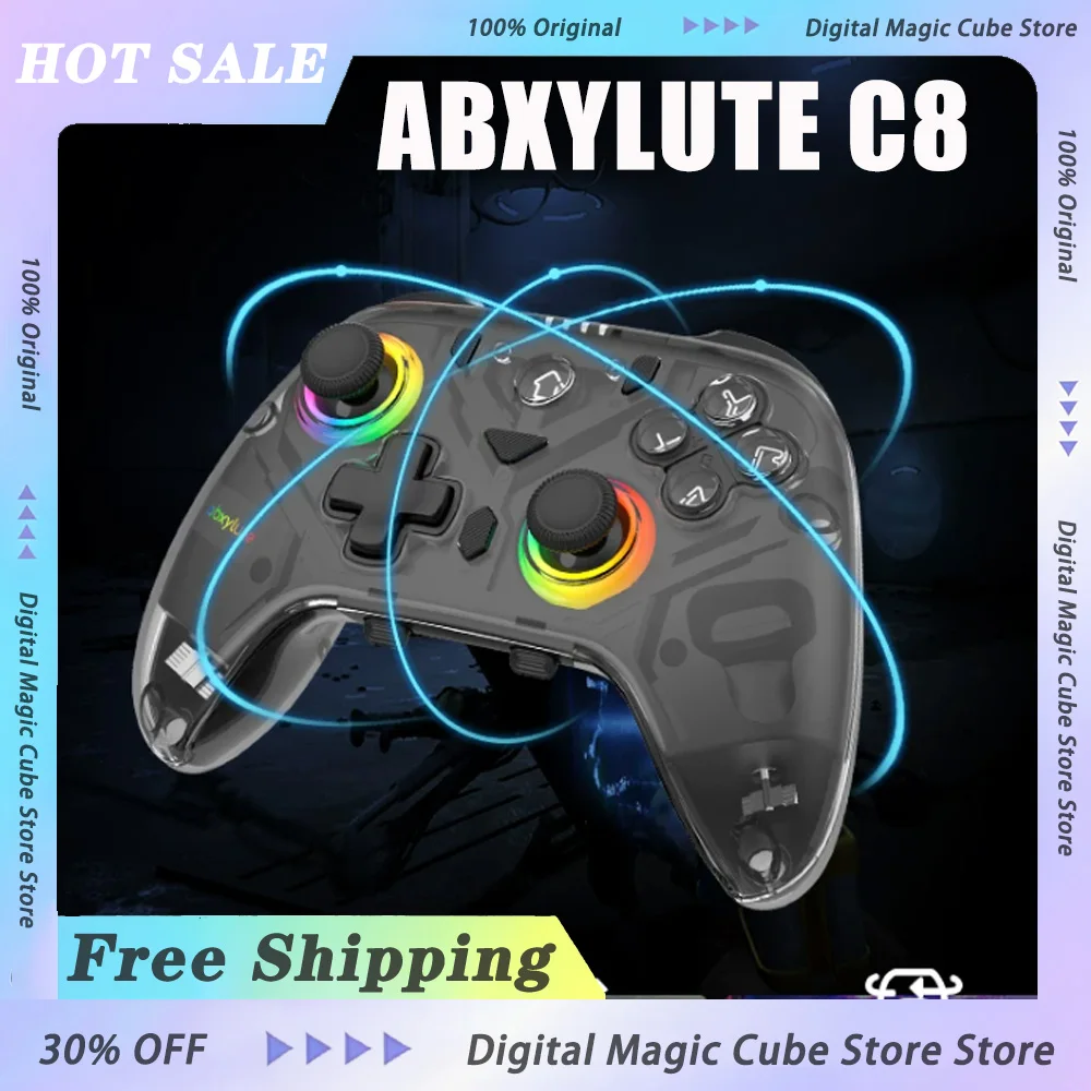 Фото Беспроводной игровой контроллер Abxylute C8 с Bluetooth, три режима подключения, джойстик с датчиками Холла, геймпад для ПК, мобильных устройств и планшетов, эргономичный, в подарок №1