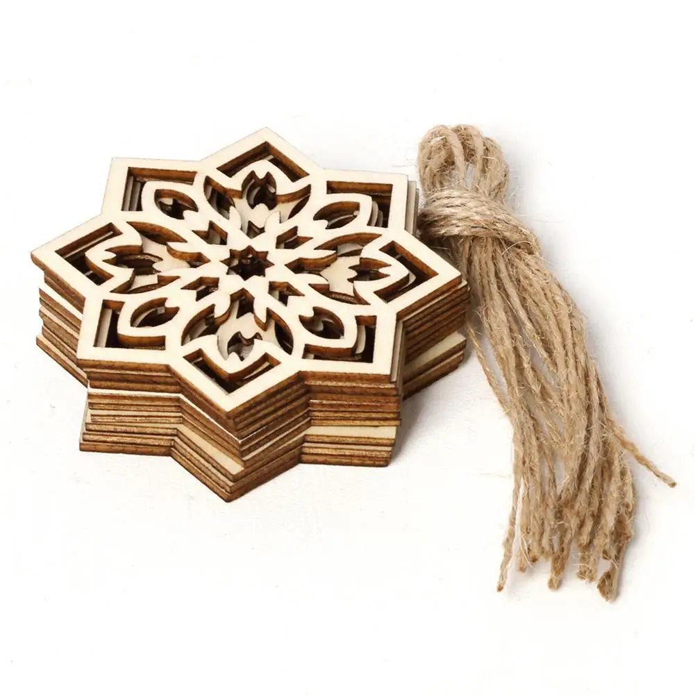 

Eid Mubarak Ramadan Pendants 10pcs Vintage Wood Wall Hanging Ornament Decoration DIY Small Pendant Set Mubarak